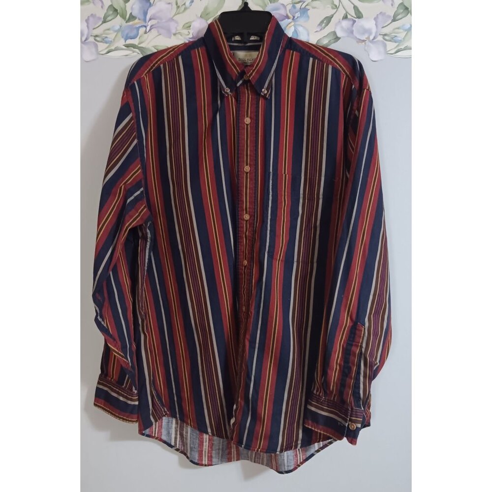 Bill Blass Medium Strip Multicolor Classic Men Button Down Business Occasion Top